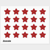 Red Starburst Design Ster Sticker (Vel)