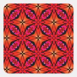 Red Starburst Design Vierkante Sticker