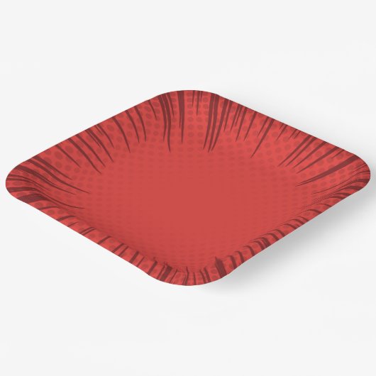 Red Starburst Paper-Bord Papieren Bordje (Gebogen)