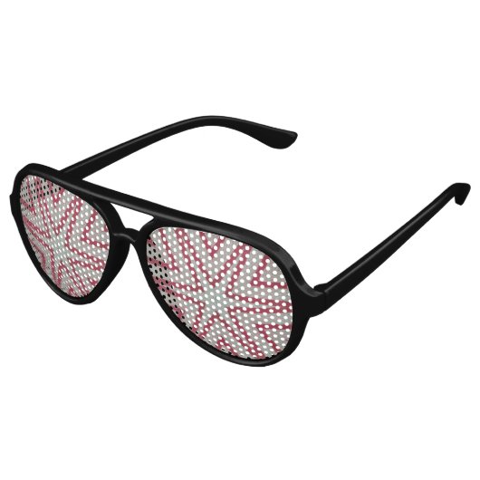 Red Starburst Patroon Aviator Zonnebril (Gekanteld)