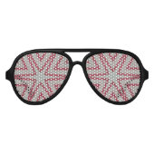 Red Starburst Patroon Aviator Zonnebril (Voorkant)
