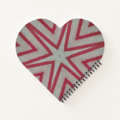 Red Starburst Patroon Notitieboek (Achterkant)