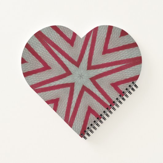 Red Starburst Patroon Notitieboek (Achterkant)