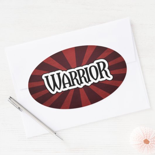 Red Starburst Warrior Sticker (Envelop)
