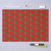 Red Starfish in Holly Pattern kerst Tissuepapier (Craft)