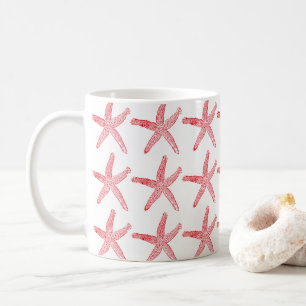 Red Starfish Patronen Aangepaste kerstcadeaus voor Koffiemok