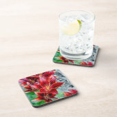 Red Stargazer Lily Bier Onderzetter (Rechterzijde)