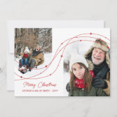 Red Starry Strings Arch Foto's Vrolijk Kerstfeest Feestdagenkaart (Voorkant)