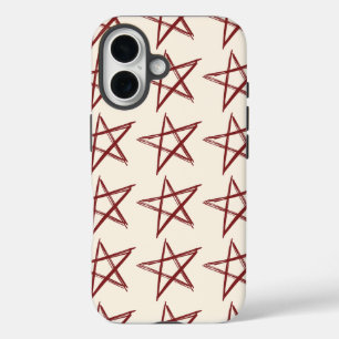 Red Stars Aesthetic Cool iPhone 16 Hoesje