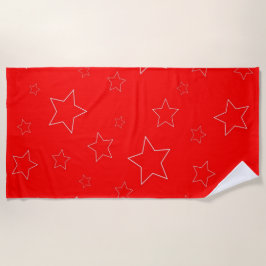 Red Stars Beach Towel Strandlaken