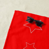 Red Stars Beach Towel Strandlaken (In situ)