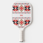 Red Stars Diamond Cross Stitch Name & Initialen Pickleball Paddle (Achterkant)