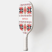 Red Stars Diamond Cross Stitch Name & Initialen Pickleball Paddle (Links)