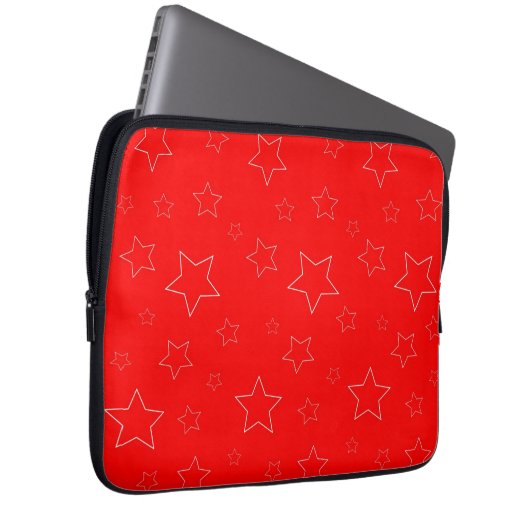 Red Stars Electronics Bag Laptop Sleeve (Voorkant Rechts)