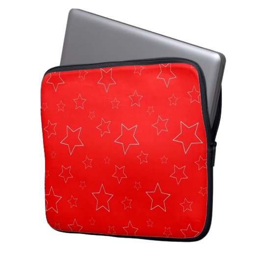 Red Stars Electronics Bag Laptop Sleeve (Voorkant Links)