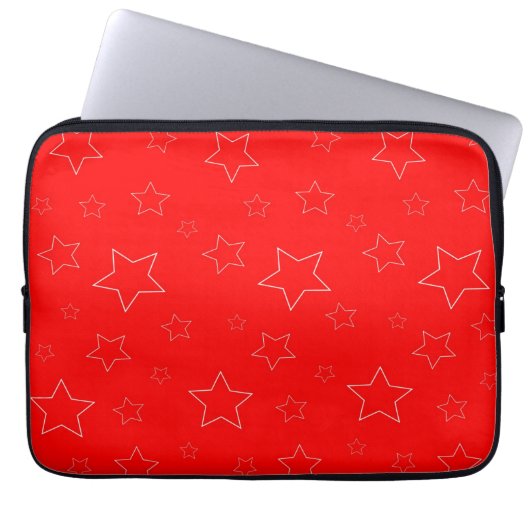 Red Stars Electronics Bag Laptop Sleeve (Voorkant)
