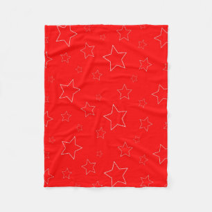 Red Stars Fleece Blanket Deken