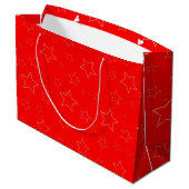 Red Stars Gift Bag Groot Cadeauzakje (Achterkant Gekanteld)