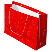 Red Stars Gift Bag Groot Cadeauzakje (Voorkant Gekanteld)