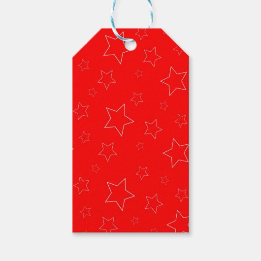 Red Stars Gift Label Cadeaulabel (Voorkant)