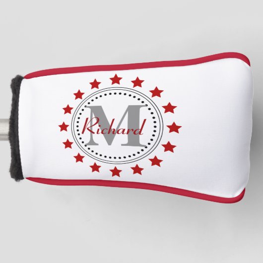Red Stars Monogram Golfheadcover (Voorkant)
