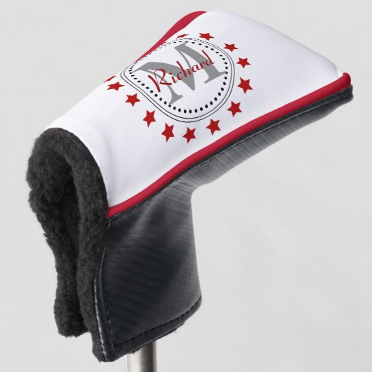 Red Stars Monogram Golfheadcover (3/4 voorkant)