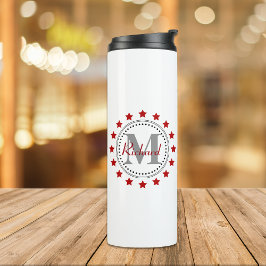 Red Stars Monogram Thermosbeker
