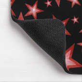 Red Stars mousepad Black Muismat (Hoek)