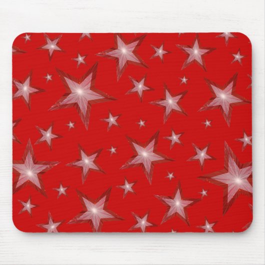 Red Stars mousepad red Muismat (Voorkant)