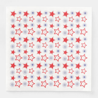 Red Stars Paper Napkins Servet