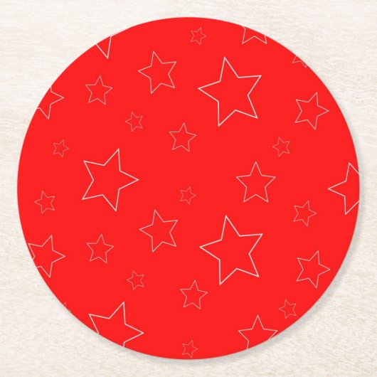 Red Stars Papier Onderzetter (Voorkant)