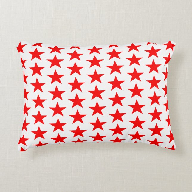 Red Stars Patroon Accent Kussen (Voorkant)