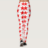 Red Stars Patroon Leggings (Achterkant)