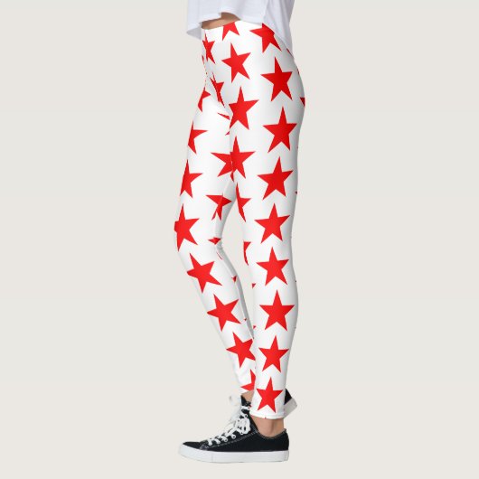 Red Stars Patroon Leggings (Links)