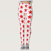 Red Stars Patroon Leggings (Voorkant)
