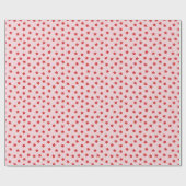 Red Stars Pattern - Pink Christmas Design Cadeaupapier (Vlak)