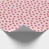 Red Stars Pattern - Pink Christmas Design Cadeaupapier (Hoek)
