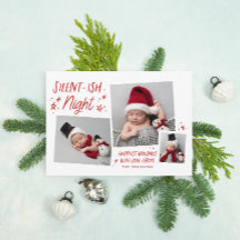 Red Stars Silent Night 3 Foto Collage Baby