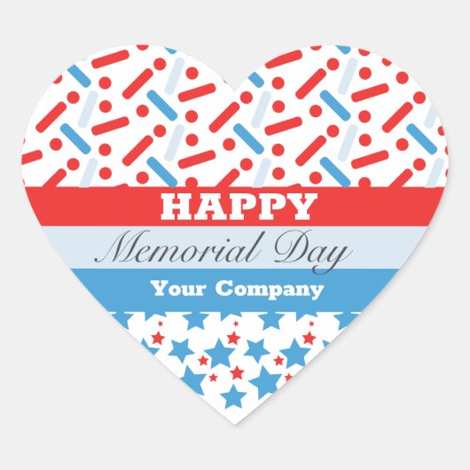 Red Stars Sprinkles Memorial Day Event Party Hart Sticker (Voorkant)