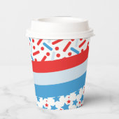 Red Stars Sprinkles Memorial Day Event Party Papieren Bekers (Achterkant)