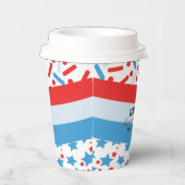 Red Stars Sprinkles Memorial Day Event Party Papieren Bekers (Rechts)
