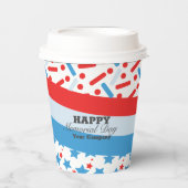 Red Stars Sprinkles Memorial Day Event Party Papieren Bekers (Voorkant)