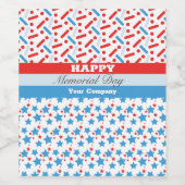Red Stars Sprinkles Memorial Day Event Party Wijn Etiket (Enkel label)
