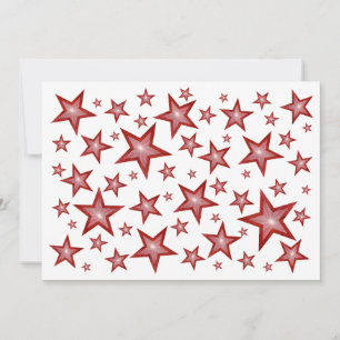 Red Stars uitnodiging wit