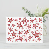 Red Stars uitnodiging wit (Staand voorkant)