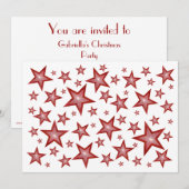 Red Stars uitnodiging wit (Voorkant / Achterkant)