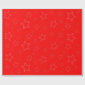 Red Stars Wrapping Paper Cadeaupapier (Vlak)