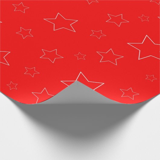 Red Stars Wrapping Paper Cadeaupapier (Hoek)