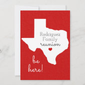 Red State of Texas Family Reunion Invitation Kaart (Voorkant)