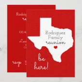 Red State of Texas Family Reunion Invitation Kaart (Voorkant / Achterkant)